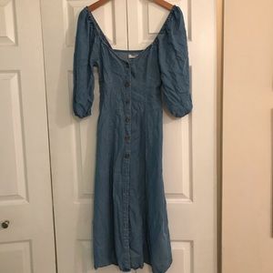 Chambray peasant dress